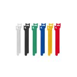 Lanberg - ORG01-MT150-MC6 presilla Bridas adherentes para cables Tela Negro, Azul, Verde, Rojo, Blanco, Amarillo 12 pieza(s)