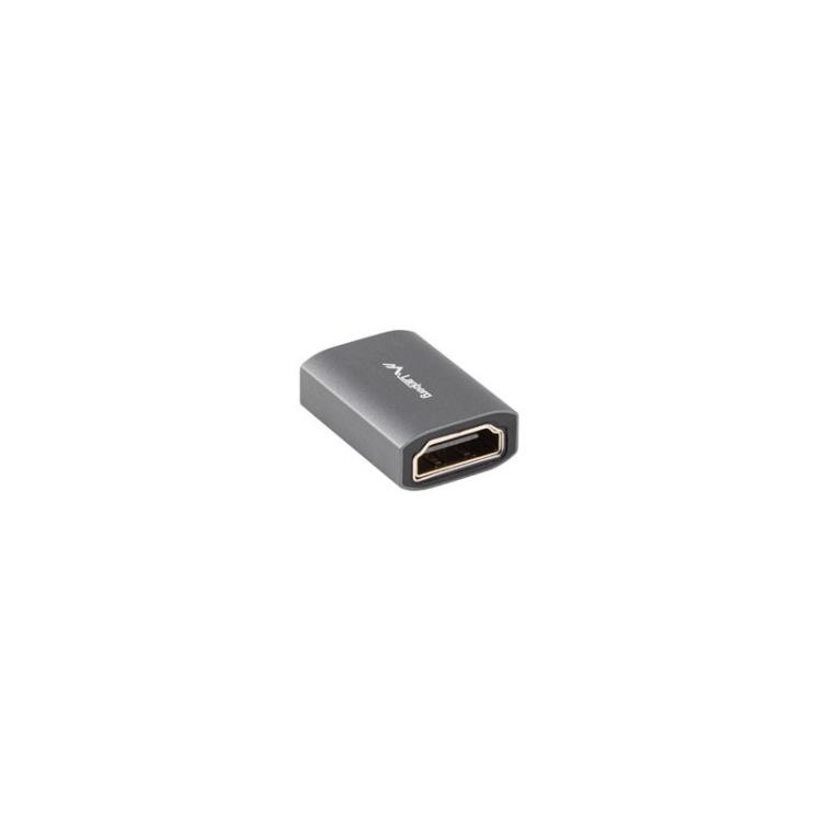 Lanberg - AD-HDMI-02 cambiador de género para cable HDMI-A female 2.1 Plata