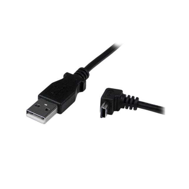 StarTech.com - Cable Adaptador 2m USB A Macho a Mini USB B Macho Acodado en Ángulo hacia Abajo