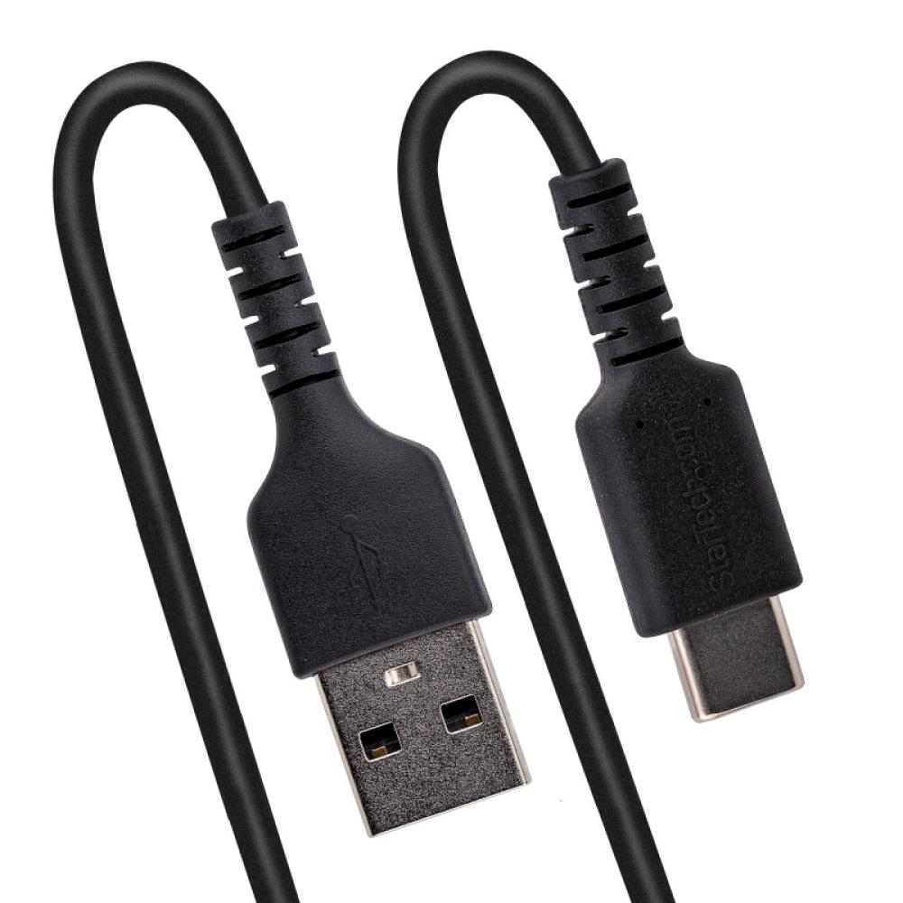 StarTech.com - Cable de 50cm de Carga USB A a USB C, Cable USB Tipo C Rizado de Carga Rápida y Servicio Pesado, Cable USB 2.0 A