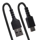 StarTech.com - Cable de 50cm de Carga USB A a USB C, Cable USB Tipo C Rizado de Carga Rápida y Servicio Pesado, Cable USB 2.0 A
