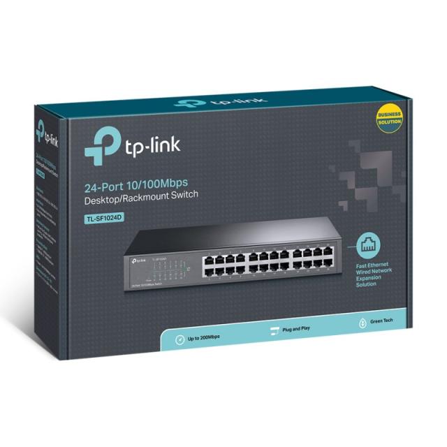 TP-Link - TL-SF1024D switch No administrado Fast Ethernet (10/100) Gris