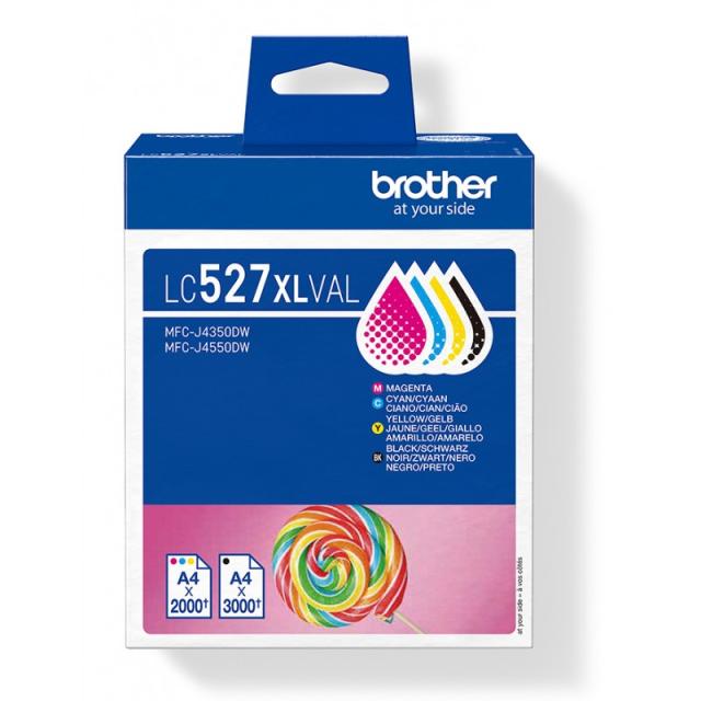 Brother - LC527XLVAL cartucho de tinta 4 pieza(s) Original Alto rendimiento (XL) Negro, Cian, Magenta, Amarillo