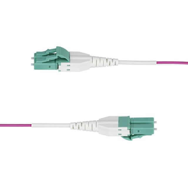 StarTech.com - Cable de Fibra Óptica Multimodo OM4 LC a LC UPC de 1m - 50/125µm - 40G/100G - Violeta Érica - LOMMF/VCSE - Cable