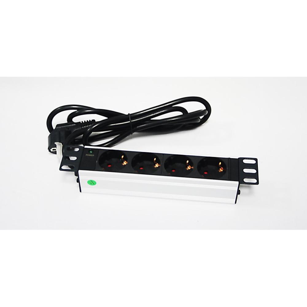Monolyth - Regleta 10" 4 Tomas unidad de distribución de energía (PDU) 4 salidas AC 1U Negro