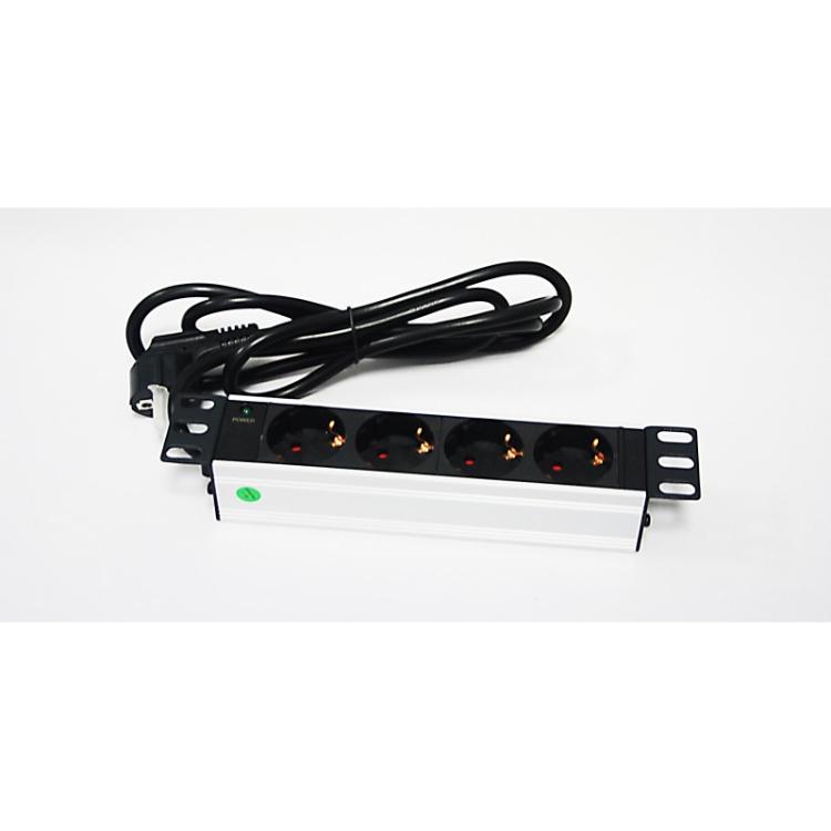 Monolyth - Regleta 10" 4 Tomas unidad de distribución de energía (PDU) 4 salidas AC 1U Negro