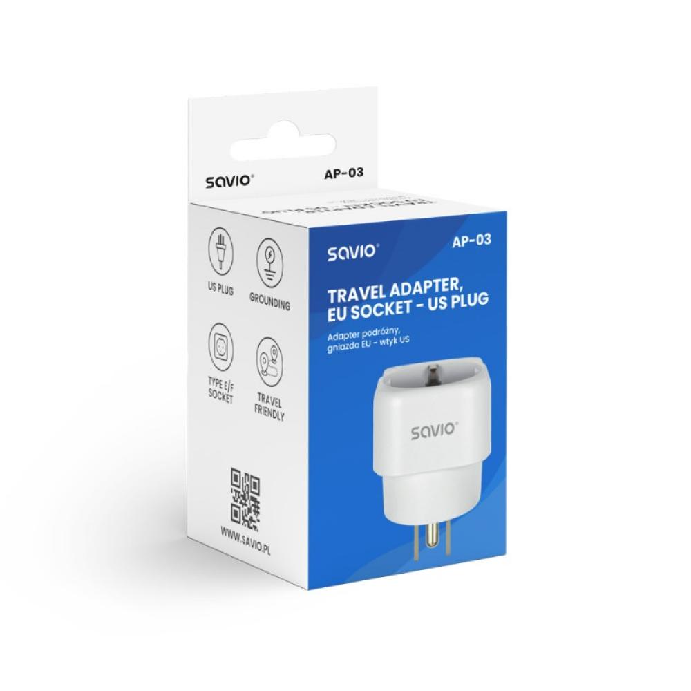 Savio - AP-03 adaptador e inversor de corriente Universal 3750 W Blanco