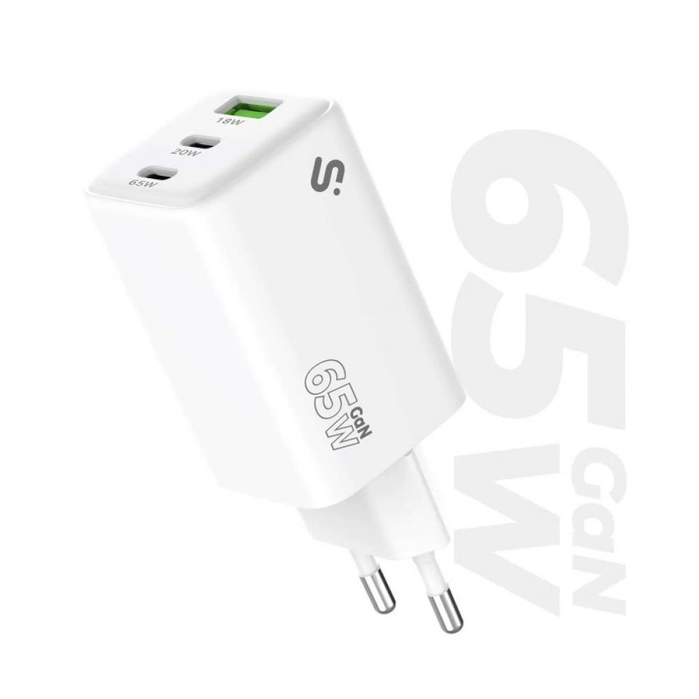 SUBBLIM - Cargador GaN 65W USB-C + USB-C + USB-A