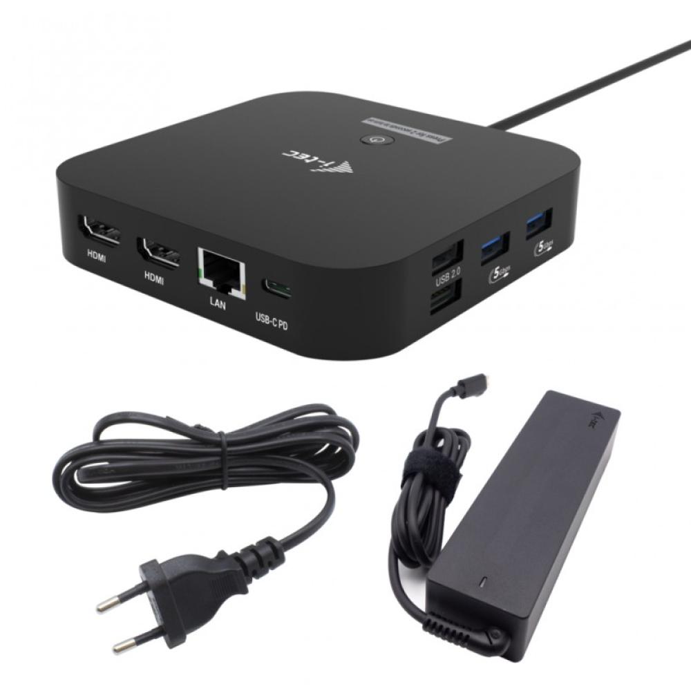 i-tec - USB-C Dual HDMI Docking Station with Power Delivery 100 W + Universal Charger 100W