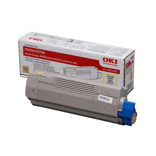 OKI - 43872305 cartucho de tóner 1 pieza(s) Original Amarillo