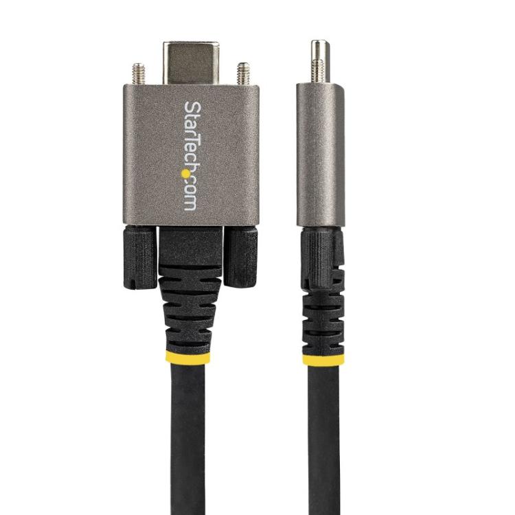 StarTech.com - Cable de 1m USB-C con Tornillos Laterales de Fijación - 10Gbps - Cable USB Tipo C USB 3.1/3.2 Gen 2 - con Carga p