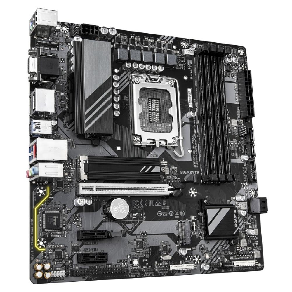 GIGABYTE - B760M DS3H GEN5 Placa Base – Compatible con CPUs Intel Core 14ª generación, VRM digital de 6+2+1 fases, hasta 5600 MH