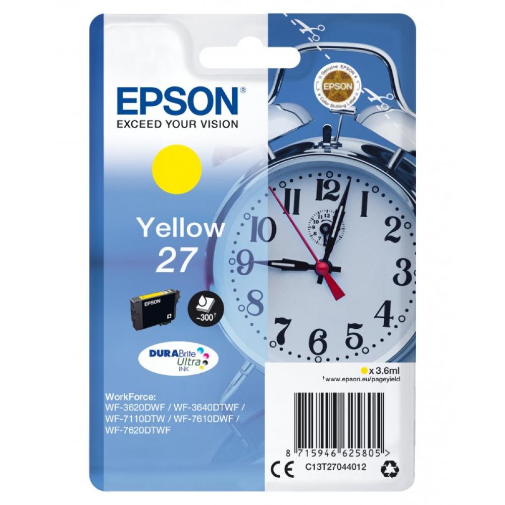 Epson - Alarm clock Singlepack Yellow 27 DURABrite Ultra Ink - C13T27044022