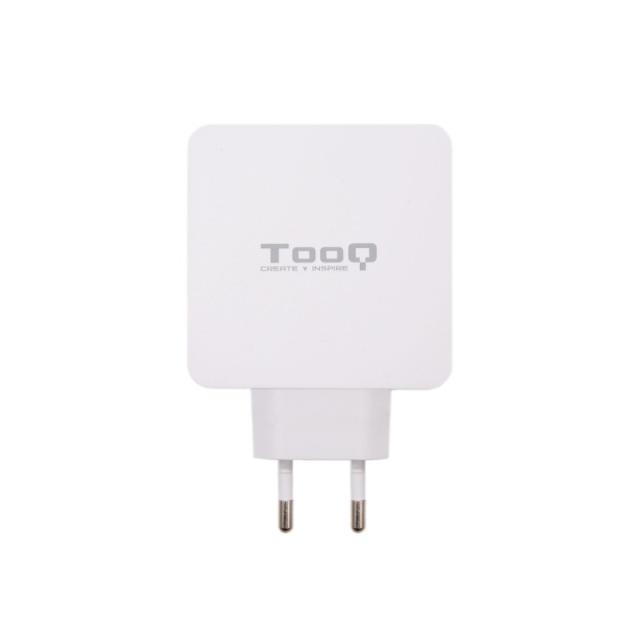 TooQ - Cargador de Pared doble puerto USB-C PD + USB A QC3.0, 48W