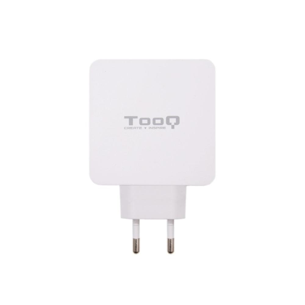 TooQ - Cargador de Pared doble puerto USB-C PD + USB A QC3.0, 48W