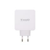 TooQ - Cargador de Pared doble puerto USB-C PD + USB A QC3.0, 48W