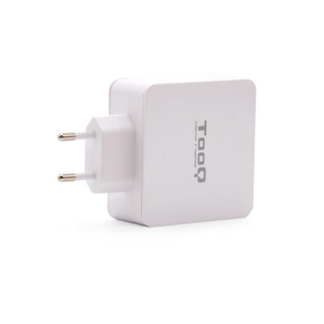 TooQ - Cargador de Pared doble puerto USB-C PD + USB A QC3.0, 48W
