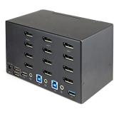 StarTech.com - Switch Conmutador KVM de 2 Puertos DisplayPort 1.2 para 4 Monitores - DP HDR UHD 4K de 60Hz - Hub Ladrón de 2 Pue