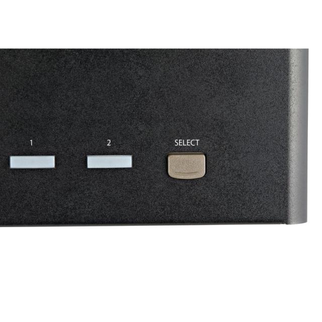 StarTech.com - Switch Conmutador KVM de 2 Puertos DisplayPort 1.2 para 4 Monitores - DP HDR UHD 4K de 60Hz - Hub Ladrón de 2 Pue
