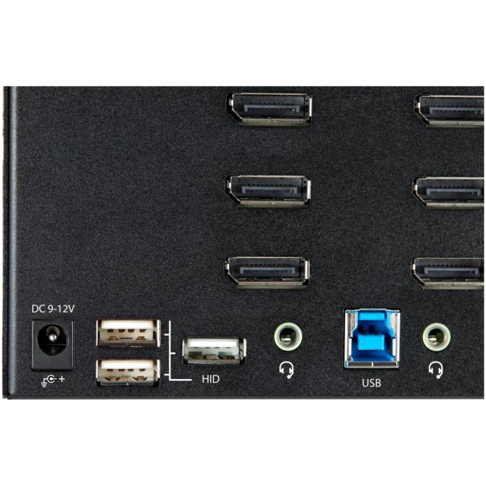 StarTech.com - Switch Conmutador KVM de 2 Puertos DisplayPort 1.2 para 4 Monitores - DP HDR UHD 4K de 60Hz - Hub Ladrón de 2 Pue