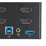 StarTech.com - Switch Conmutador KVM de 2 Puertos DisplayPort 1.2 para 4 Monitores - DP HDR UHD 4K de 60Hz - Hub Ladrón de 2 Pue