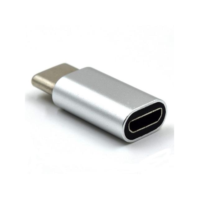 Ewent - EW9645 cambiador de género para cable USB C Micro USB B Plata