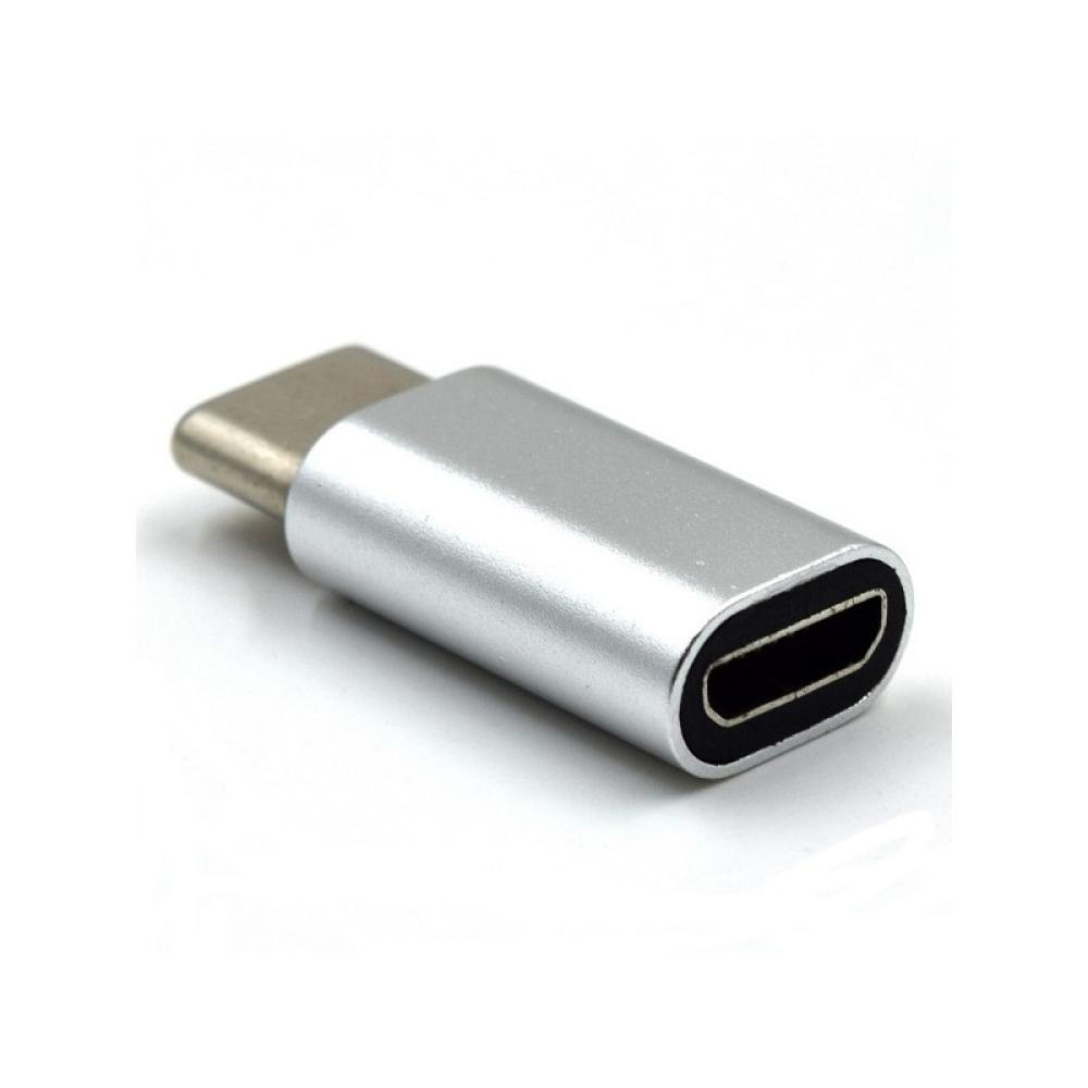 Ewent - EW9645 cambiador de género para cable USB C Micro USB B Plata