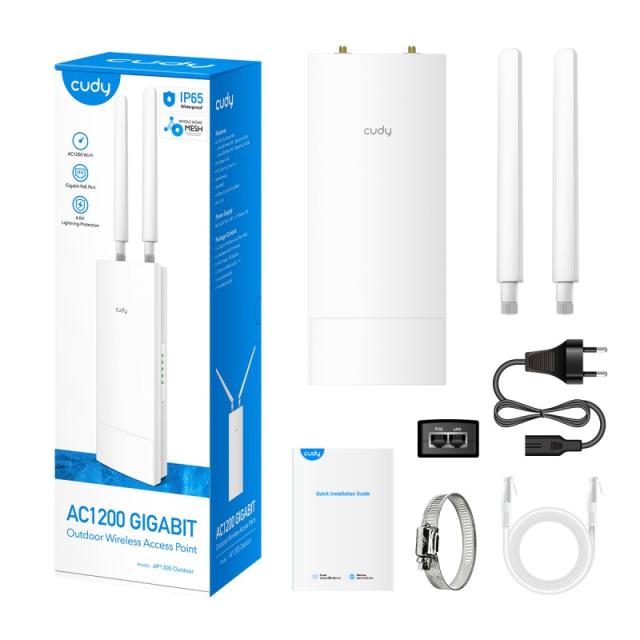 Cudy - AP1300 Outdoor 867 Mbit/s Blanco Energía sobre Ethernet (PoE)