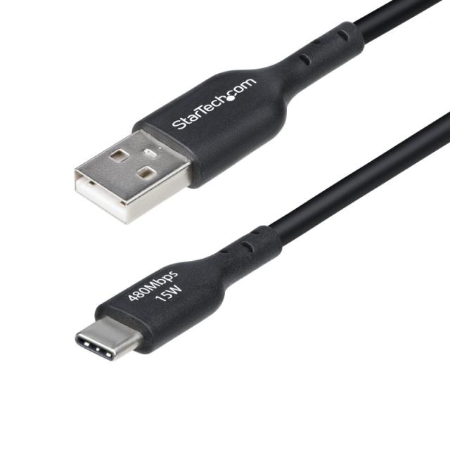 StarTech.com - Cable de Carga USB-A a USB-C de 30cm - Cable Cargador USB-A a USB Tipo C - Cable USB 2.0 - 3A - Recubrimiento de