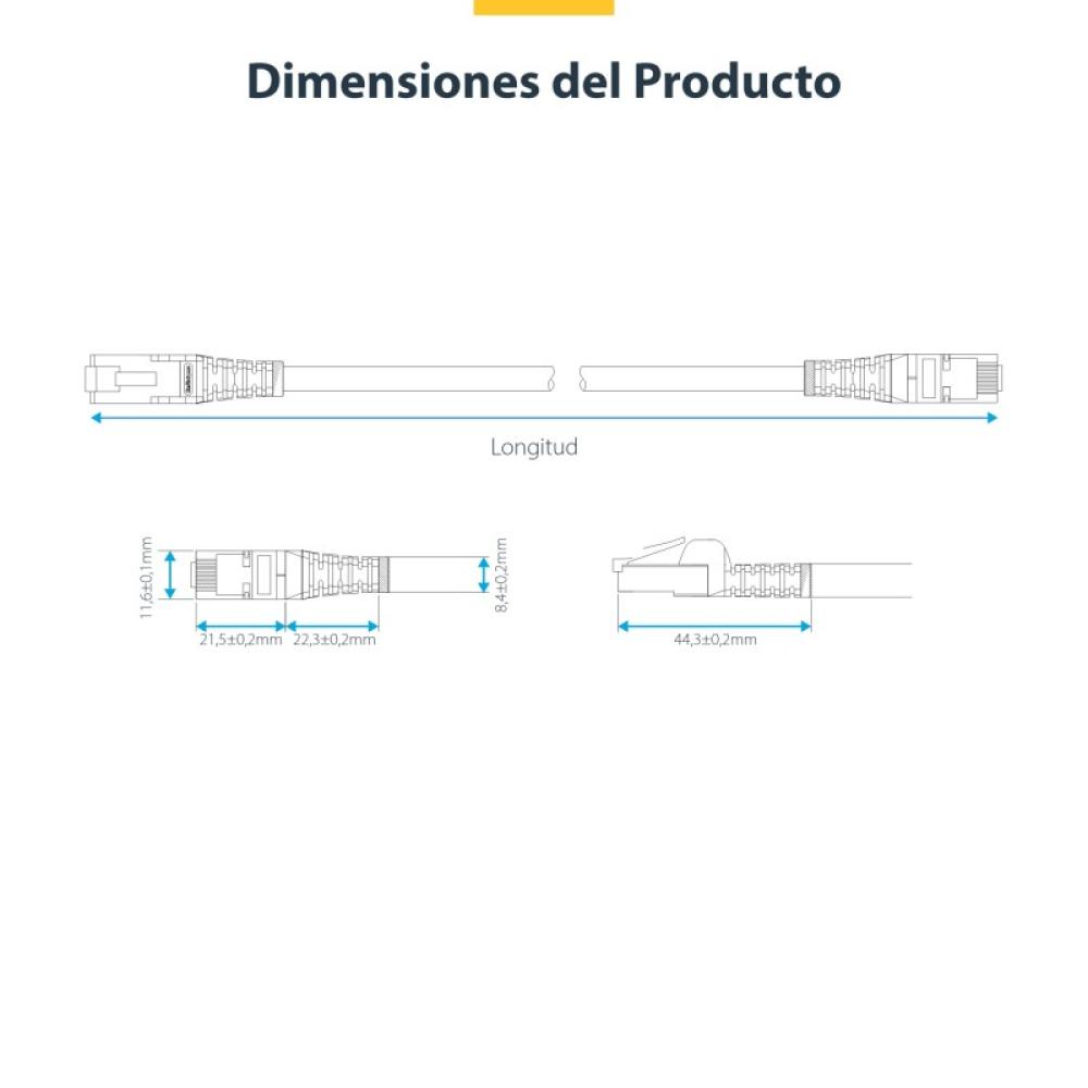 StarTech.com - Cable de Red Ethernet CAT8 Blanco de 12m - Snagless - sin Pestillo - 25G/40G - 2000MHz - PoE++ 100W - 26AWG - S/F