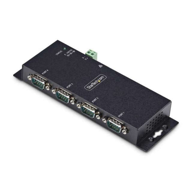 StarTech.com - Adaptador Serie a Ethernet - Conversor RJ45 LAN IP a DB9 RS232 - Servidor de Dispositivos Serie de 4 Puertos - Ca