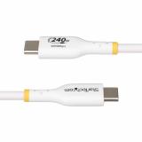 StarTech.com - Cable de Carga para Portátil USB-C de 2m - Cable USB Tipo C USB 2.0 para Portátil - Blanco - Cable con Certificac