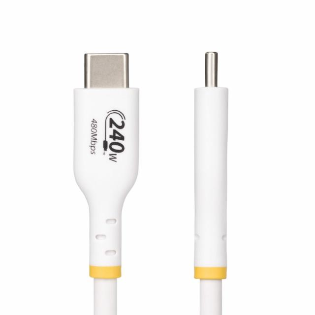 StarTech.com - Cable de Carga para Portátil USB-C de 2m - Cable USB Tipo C USB 2.0 para Portátil - Blanco - Cable con Certificac