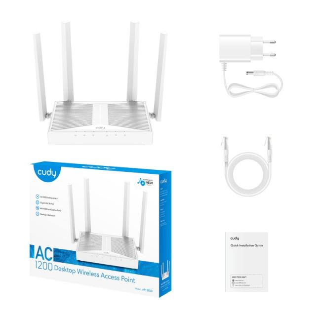 Cudy - AP1300D punto de acceso inalámbrico 867 Mbit/s Blanco Energía sobre Ethernet (PoE)