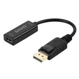 Savio - AK-62 adaptador de cable de vídeo 0,2 m DisplayPort HDMI Negro