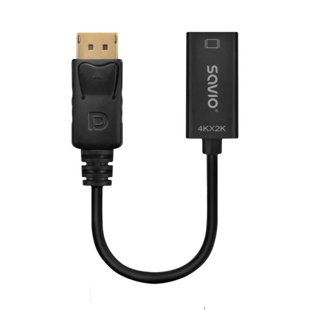 Savio - AK-62 adaptador de cable de vídeo 0,2 m DisplayPort HDMI Negro