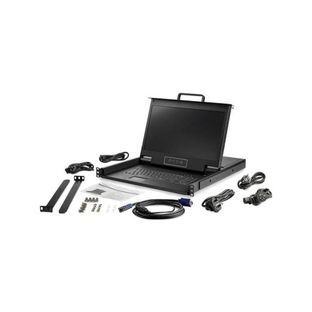 StarTech.com - Consola KVM HD 1080p de Montaje en Rack de Servidores - Teclado QWERTY - KVM de 1 Puerto VGA con Monitor LCD de 1