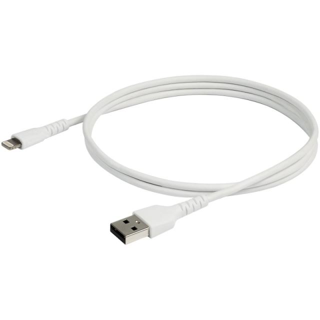 StarTech.com - Cable Resistente USB-A a Lightning de 1 m Blanco - Cable de Alimentación y Sincronización USB Tipo A a Lightning