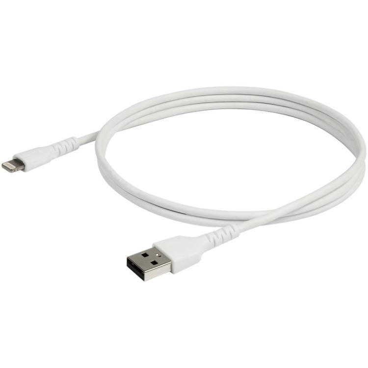 StarTech.com - Cable Resistente USB-A a Lightning de 1 m Blanco - Cable de Alimentación y Sincronización USB Tipo A a Lightning