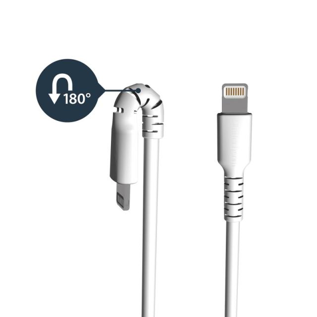 StarTech.com - Cable Resistente USB-A a Lightning de 1 m Blanco - Cable de Alimentación y Sincronización USB Tipo A a Lightning