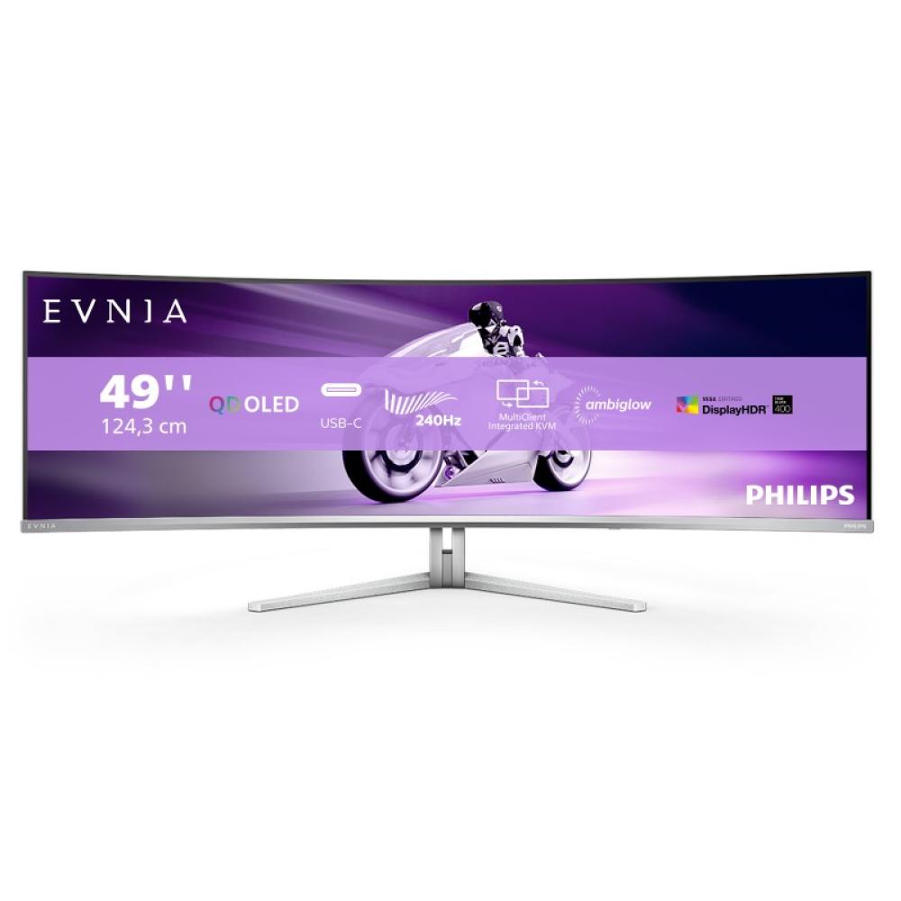 Philips - Evnia 8000 49M2C8900/00 pantalla para PC 124,2 cm (48.9") 5120 x 1440 Pixeles Dual QHD QD-OLED Blanco