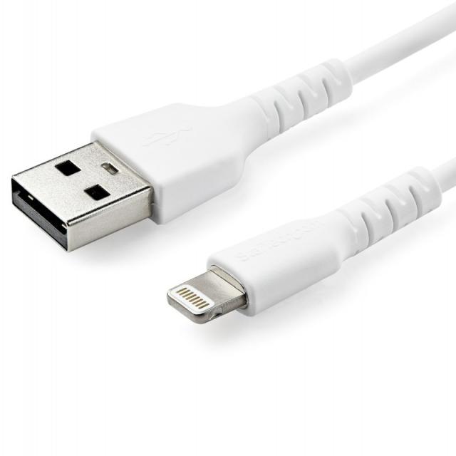 StarTech.com - Cable Resistente USB-A a Lightning de 1 m Blanco - Cable de Alimentación y Sincronización USB Tipo A a Lightning