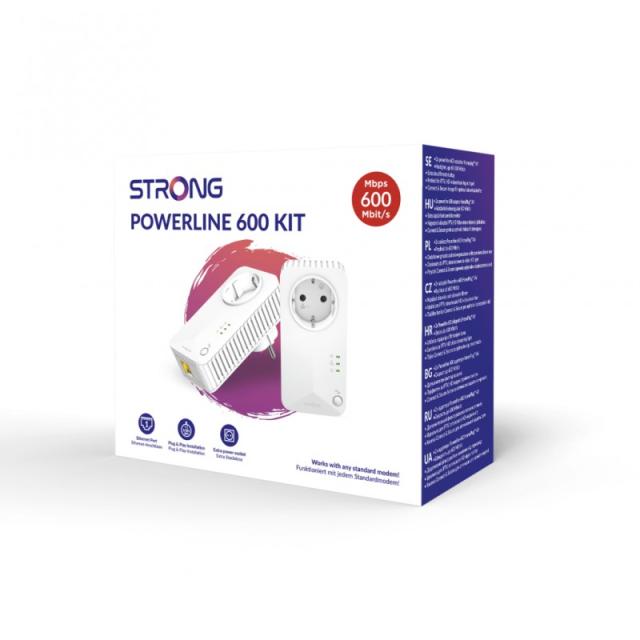 Strong - Powerline 600 Duo 600 Mbit/s Ethernet Blanco 2 pieza(s)