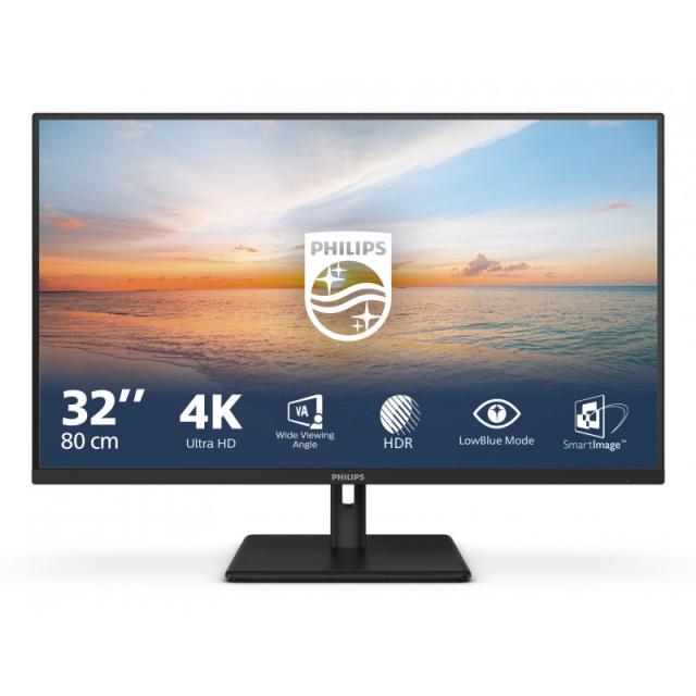 Philips - 1000 series 32E1N1800LA/00 pantalla para PC 80 cm (31.5") 3840 x 2160 Pixeles 4K Ultra HD LCD Negro