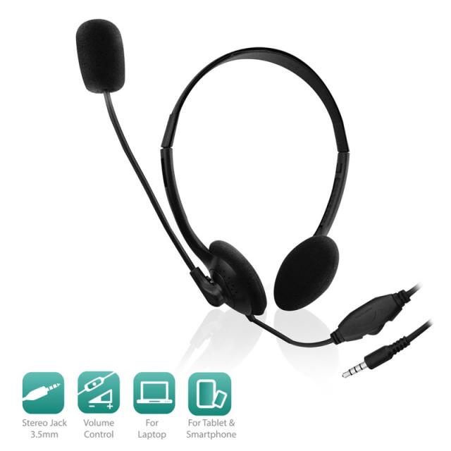 Ewent - EW3567 auricular y casco Auriculares Alámbrico Diadema Llamadas/Música Negro