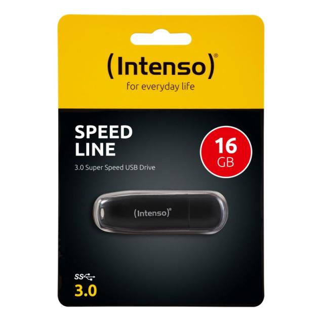 Intenso - Speed Line unidad flash USB 16 GB USB tipo A 3.2 Gen 1 (3.1 Gen 1) Negro
