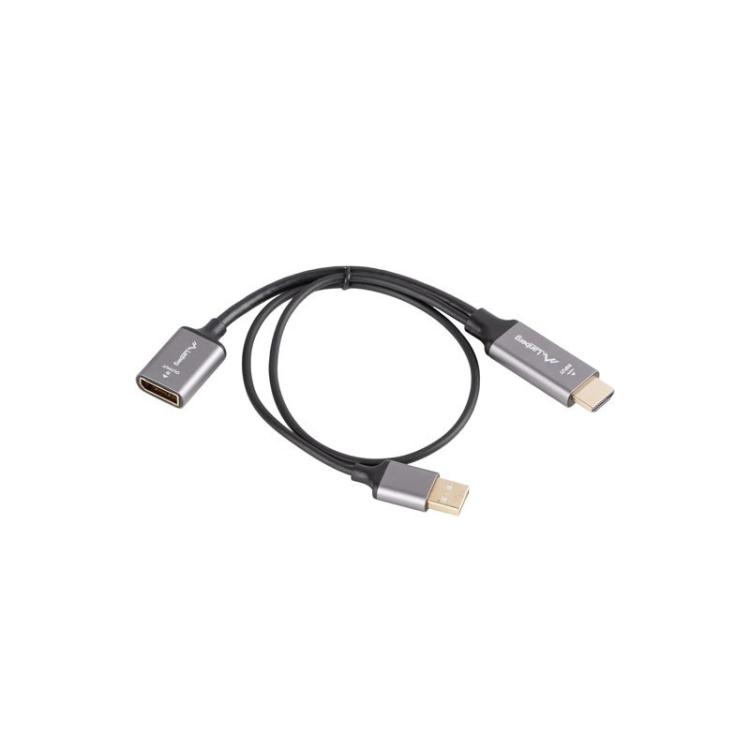 Lanberg - AD-HD-DP-02 adaptador de cable de vídeo 0,2 m HDMI tipo A (Estándar) DisplayPort Plata