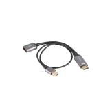 Lanberg - AD-HD-DP-02 adaptador de cable de vídeo 0,2 m HDMI tipo A (Estándar) DisplayPort Plata