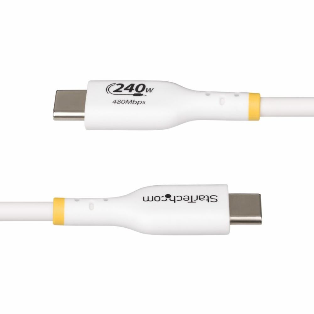 StarTech.com - Cable de Carga para Portátil USB-C de 1m - Cable USB Tipo C USB 2.0 para Portátil - Blanco - Cable con Certificac
