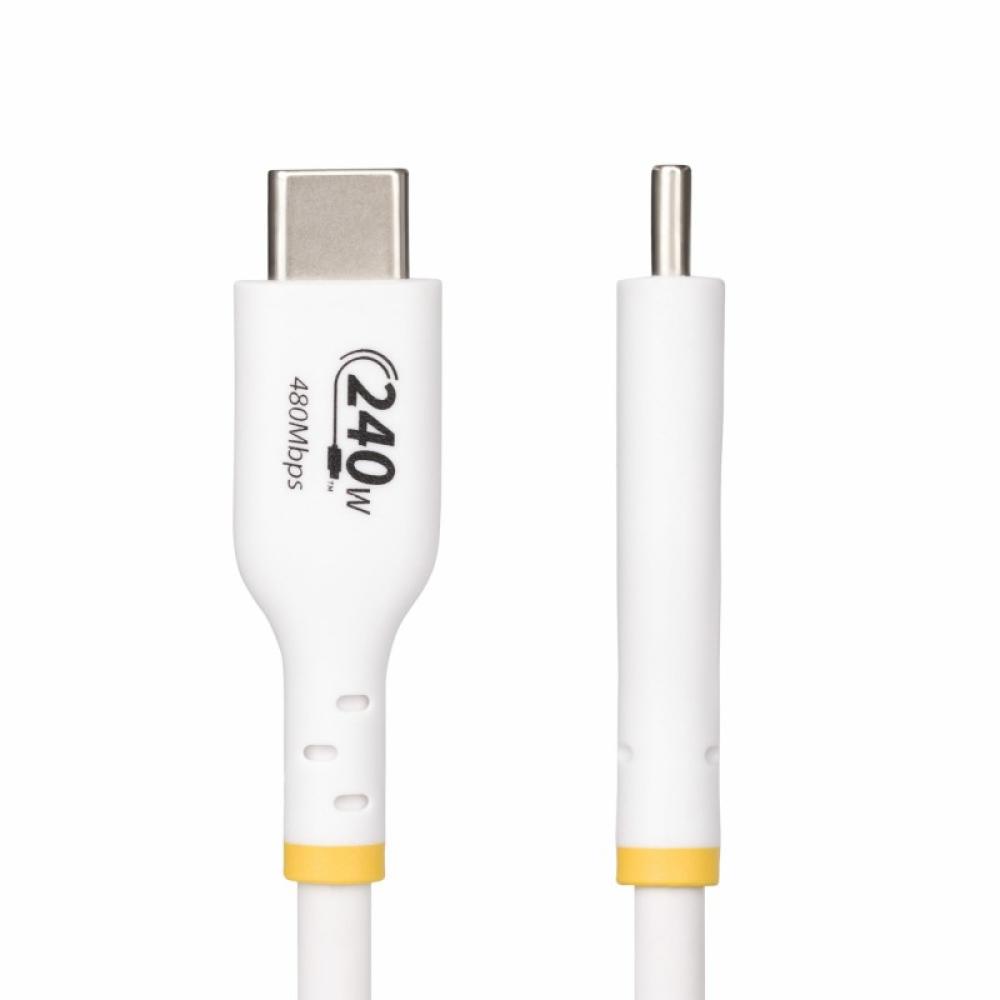 StarTech.com - Cable de Carga para Portátil USB-C de 1m - Cable USB Tipo C USB 2.0 para Portátil - Blanco - Cable con Certificac